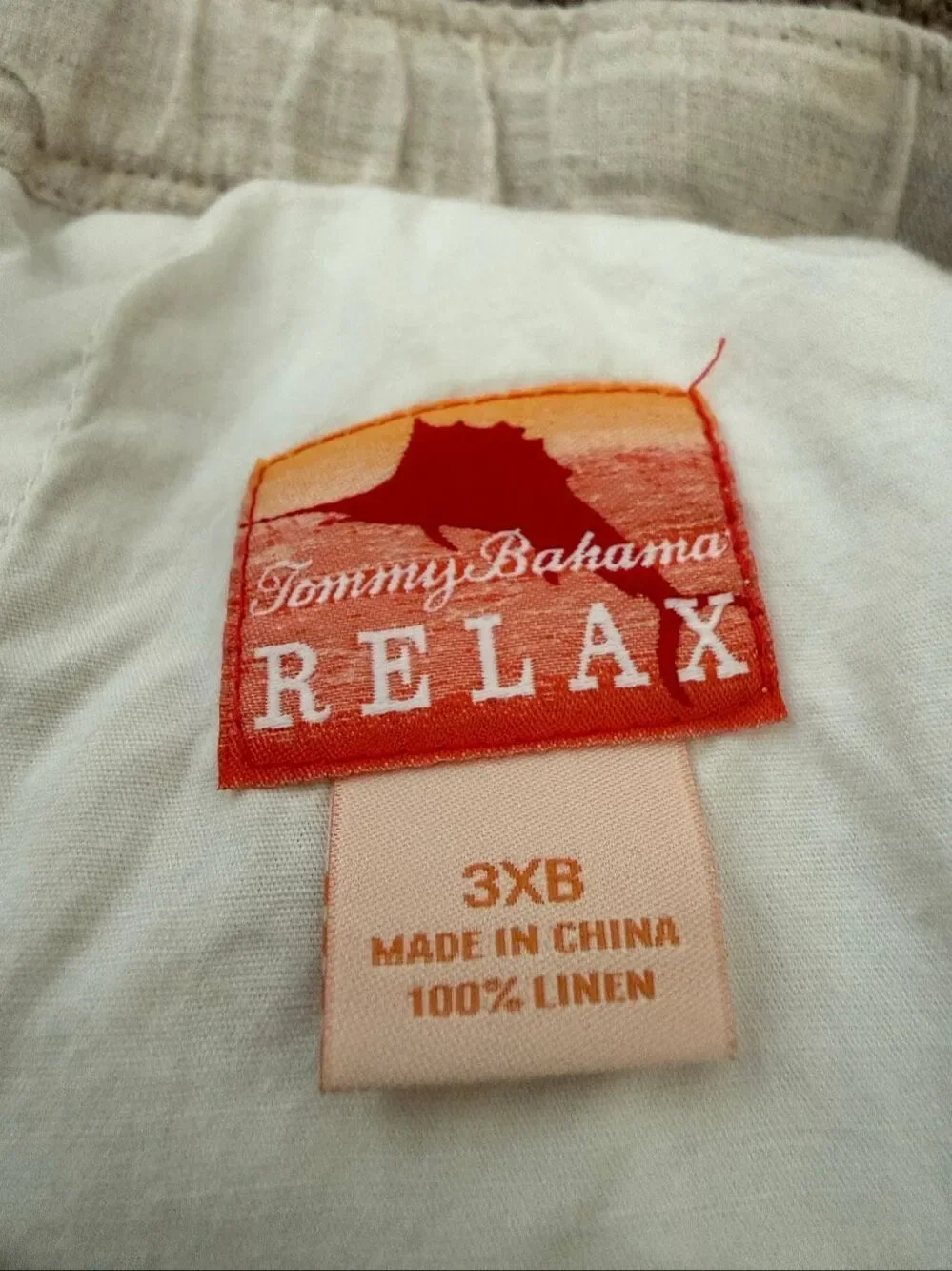 Tommy Bahama Relax 3XB 100% Linen Pants Beige Drawstring Casual
